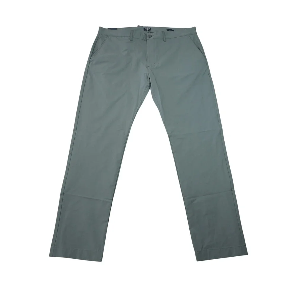 J. Crew Flex Slim Fit Tech Chino Pants Mens 36x32 Grey Green NWT Business Casual